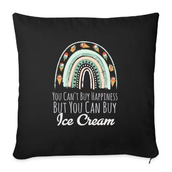 Amateur de crème glacée Bohemian Rainbow Vous ne pouvez pas acheter Hap - Housse de coussin décorative 45 x 45 cm - noir - Devant