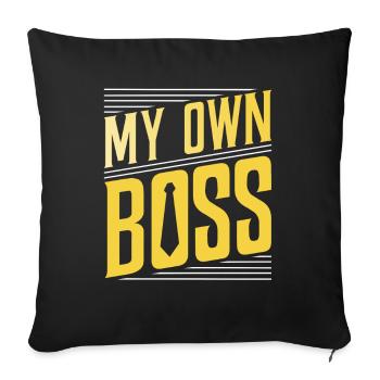 My own boss freelancer self-employed - Sofa pillowcase 17,3'' x 17,3'' (45 x 45 cm) - black - Front