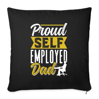 Proud self-employed father Self-employed - Sofa pillowcase 17,3'' x 17,3'' (45 x 45 cm) - black - Front