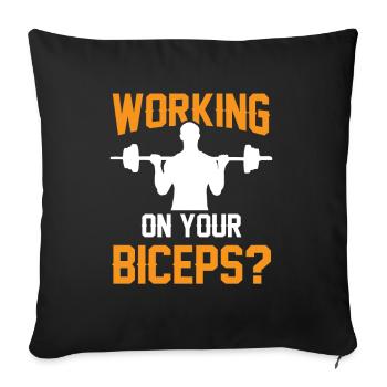 Arbeiten Sie An Ihrem Bizeps Workout Curls Muskeln - Sofakissenbezug 45 x 45 cm - Schwarz - Vorne