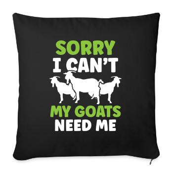 Malheureusement, mes chèvres n’ont pas besoin de moi animal - Housse de coussin décorative 45 x 45 cm - noir - Devant