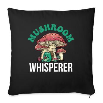 Mushroom Whisperer Mushroom Mushroom Picker - Sofa pillowcase 17,3'' x 17,3'' (45 x 45 cm) - black - Front