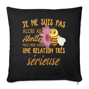 Apiculteur Apicultrice - Housse de coussin décorative 45 x 45 cm - noir - Devant