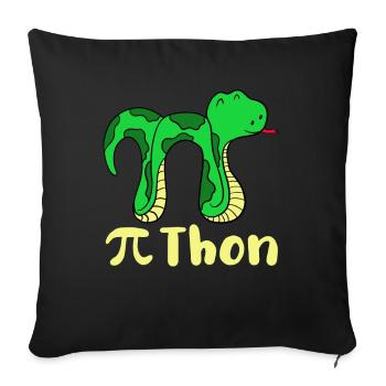 Drôle serpent pi jour math python science blague - Housse de coussin décorative 45 x 45 cm - noir - Devant