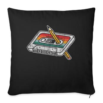 80s 90s Cassette Pen Retro Funny - Sofa pillowcase 17,3'' x 17,3'' (45 x 45 cm) - black - Front