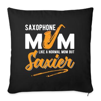 Saxophone Mom Like A Normal but Saxier For Saxopho - Sofa pillowcase 17,3'' x 17,3'' (45 x 45 cm) - black - Front