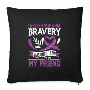 Bravery Epilepsy Purple Ribbon Epileptic - Sofa pillowcase 17,3'' x 17,3'' (45 x 45 cm) - black - Front