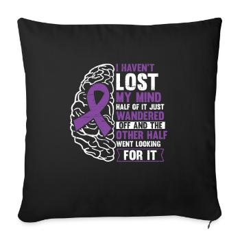 Epilepsy Purple Ribbon Epileptic epilepsy - Sofa pillowcase 17,3'' x 17,3'' (45 x 45 cm) - black - Front