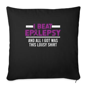 Sensibilisation à l’épilepsie L’épilepsie et tout ce qui - Housse de coussin décorative 45 x 45 cm - noir - Devant