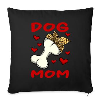 Chien pour chien maman propriétaire de chien amoureux de chien Saint-Valentin - Housse de coussin décorative 45 x 45 cm - noir - Devant