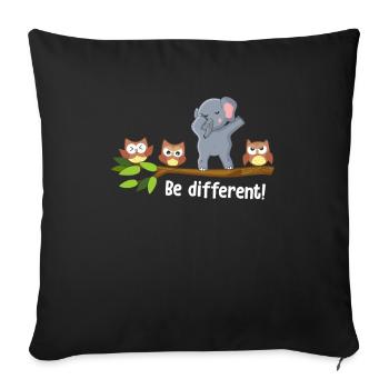 Be Different Elephant Be You Autism Elephant - Sofa pillowcase 17,3'' x 17,3'' (45 x 45 cm) - black - Front