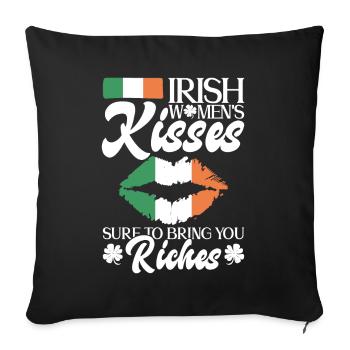 Irlande Irlandais drôle de dicton de la Saint-Patrick - Housse de coussin décorative 45 x 45 cm - noir - Devant