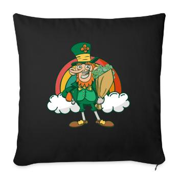 Ireland Irish Leprechaun St Patrick's Day Funny - Sofa pillowcase 17,3'' x 17,3'' (45 x 45 cm) - black - Front