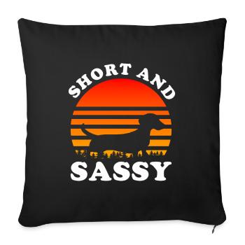 Dachshund Gift Dixie Viennese Doxie Dachshund - Sofa pillowcase 17,3'' x 17,3'' (45 x 45 cm) - black - Front