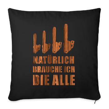 Holz Geschenke Chainsaw Kettensäge Waldarbeiter - Sofakissenbezug 45 x 45 cm - Schwarz - Vorne