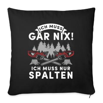 Holz Geschenke Chainsaw Kettensäge Waldarbeiter - Sofakissenbezug 45 x 45 cm - Schwarz - Vorne
