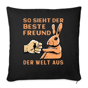 So sieht der beste Freund der Welt aus - Sofakissenbezug 45 x 45 cm - Schwarz - Vorne