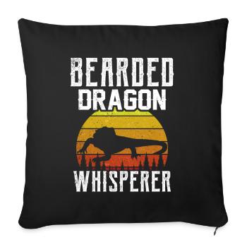Bartagamen Flüsterer Tier Bearded Dragon Haustier - Sofakissenbezug 45 x 45 cm - Schwarz - Vorne