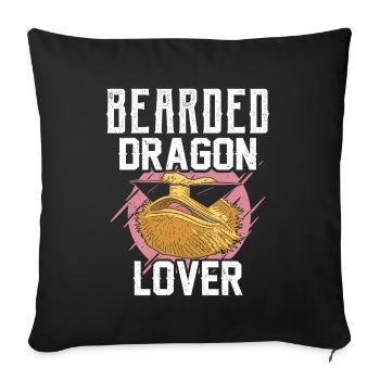 Bearded Dragon Lover Animal Bearded Dragon Pet - Sofa pillowcase 17,3'' x 17,3'' (45 x 45 cm) - black - Front