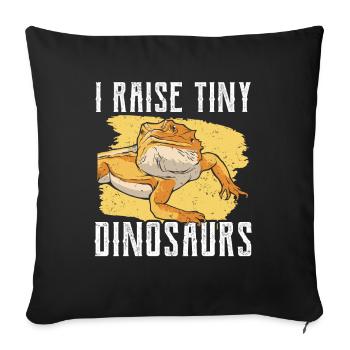 Ich Ziehe Winzige Dinosaurier Auf Bearded Dragon - Sofakissenbezug 45 x 45 cm - Schwarz - Vorne