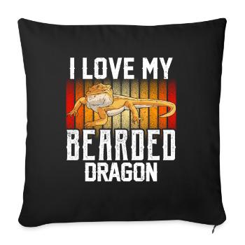 I love my bearded dragon animal bearded dragon - Sofa pillowcase 17,3'' x 17,3'' (45 x 45 cm) - black - Front
