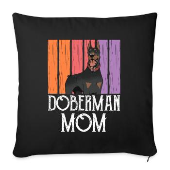 Doberman Mama Girls Chiens Dobermans Doberman - Housse de coussin décorative 45 x 45 cm - noir - Devant
