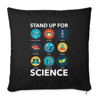 Stand Up For Science Biology Physics Teacher - Housse de coussin décorative 45 x 45 cm - noir - Devant