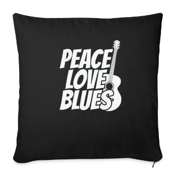 Peace love Blues Music Trumpet - Sofa pillowcase 17,3'' x 17,3'' (45 x 45 cm) - black - Front