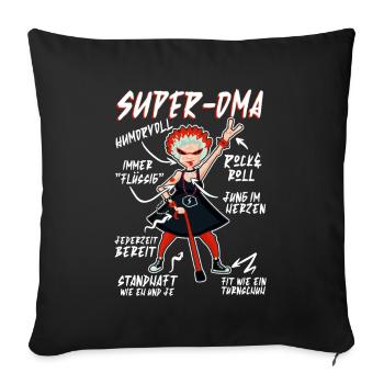 Anatomie eines Super Oma Großmutter Omi - Sofakissenbezug 45 x 45 cm - Schwarz - Vorne