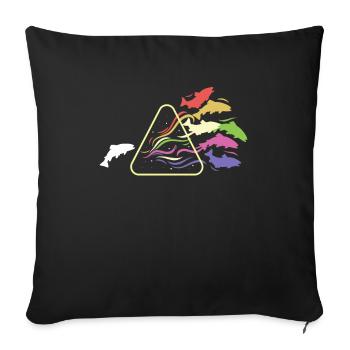 Fisch Prisma Regenbogen Licht Lustig Physik - Sofakissenbezug 45 x 45 cm - Schwarz - Vorne