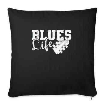 Blues Life Music Trumpet Chicago Blues - Sofa pillowcase 17,3'' x 17,3'' (45 x 45 cm) - black - Front