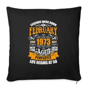 February 1973 - Sofa pillowcase 17,3'' x 17,3'' (45 x 45 cm) - black - Front