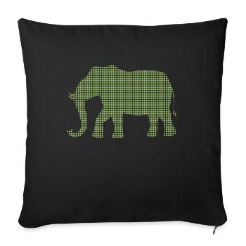 Éléphant - Housse de coussin décorative 45 x 45 cm - noir - Devant