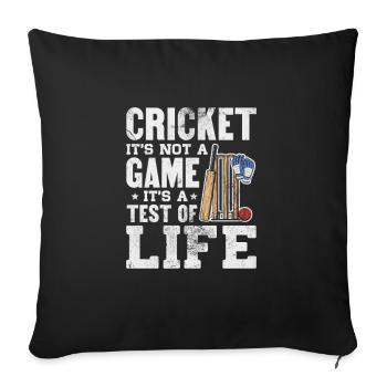 Cricket Sports Cricket Bat Team Gift - Sofa pillowcase 17,3'' x 17,3'' (45 x 45 cm) - black - Front