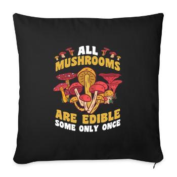 Cueilleur de champignons Cadeau | Cueillette de champignons Champignon Champignon - Housse de coussin décorative 45 x 45 cm - noir - Devant