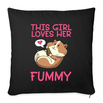 Hamster For Girls Hamster Propriétaire Hamster Lovers - Housse de coussin décorative 45 x 45 cm - noir - Devant