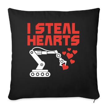 Robot Robotics Engineer Valentines - Sofa pillowcase 17,3'' x 17,3'' (45 x 45 cm) - black - Front