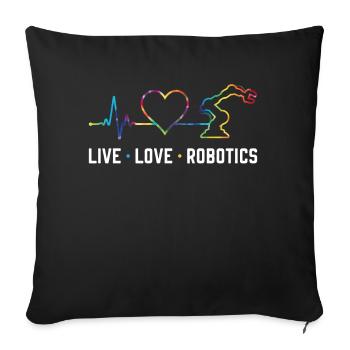 Ingénieur en robotique robotique Tie Dye - Housse de coussin décorative 45 x 45 cm - noir - Devant