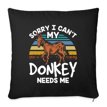 Mon âne peut-il pas avoir besoin de moi animal de ferme - Housse de coussin décorative 45 x 45 cm - noir - Devant