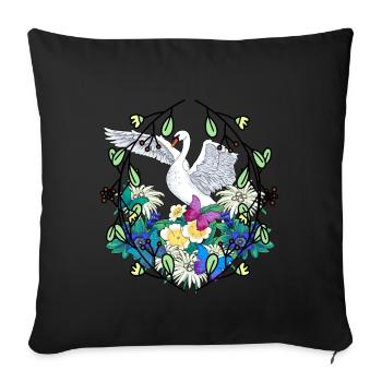 Early Spring Swan Birds Wildlife Nature Birds - Sofa pillowcase 17,3'' x 17,3'' (45 x 45 cm) - black - Front