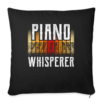 Piano Whisperer Piano Whisperer Piano Player - Sofa pillowcase 17,3'' x 17,3'' (45 x 45 cm) - black - Front