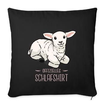 Schaf Schafe Guten Nacht schlafen Kinder Baby - Sofakissenbezug 45 x 45 cm - Schwarz - Vorne