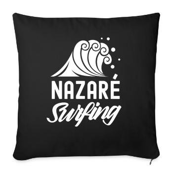 Nazaré Surfing Surfing Wave Surfer - Sofa pillowcase 17,3'' x 17,3'' (45 x 45 cm) - black - Front