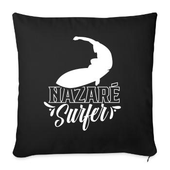 Nazaré Surfer Waves Surfing - Sofa pillowcase 17,3'' x 17,3'' (45 x 45 cm) - black - Front