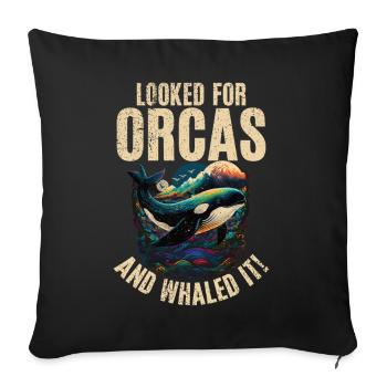 Killerwal Schwertwal Wale beobachten Orca Wal - Sofakissenbezug 45 x 45 cm - Schwarz - Vorne