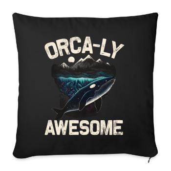 Killerwal Schwertwal Wale beobachten Orca Wal - Sofakissenbezug 45 x 45 cm - Schwarz - Vorne