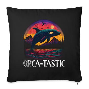 Killerwal Schwertwal Wale beobachten Orca Wal - Sofakissenbezug 45 x 45 cm - Schwarz - Vorne