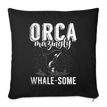 Killerwal Schwertwal Wale beobachten Orca Wal - Sofakissenbezug 45 x 45 cm - Schwarz - Vorne