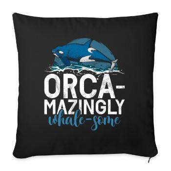 Killer whale killer whale watching Orca whale watching - Sofa pillowcase 17,3'' x 17,3'' (45 x 45 cm) - black - Front