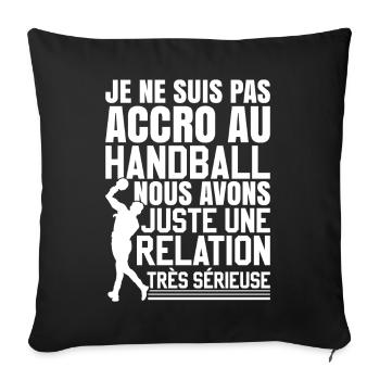 Handball Drole Handballeur - Housse de coussin décorative 45 x 45 cm - noir - Devant